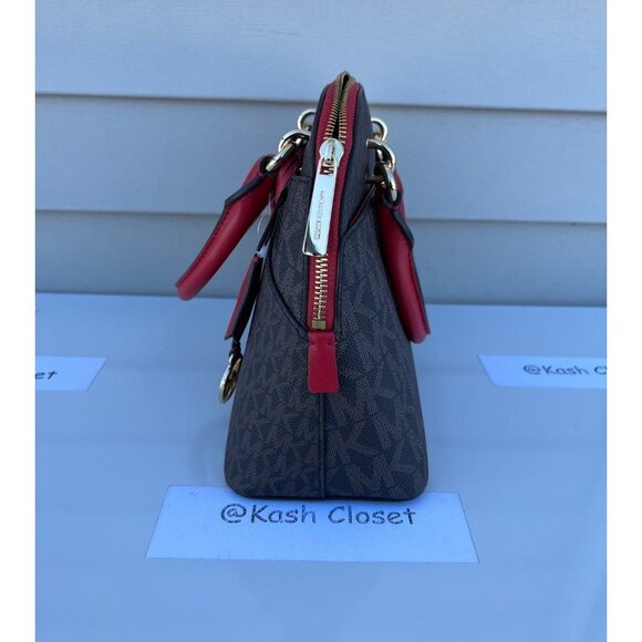 Michael Kors dome satchel purse jet set medium MK signature flame - Picture 5 of 11